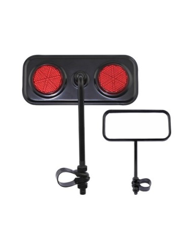 Rectangle Mirror Black Red Reflectors.